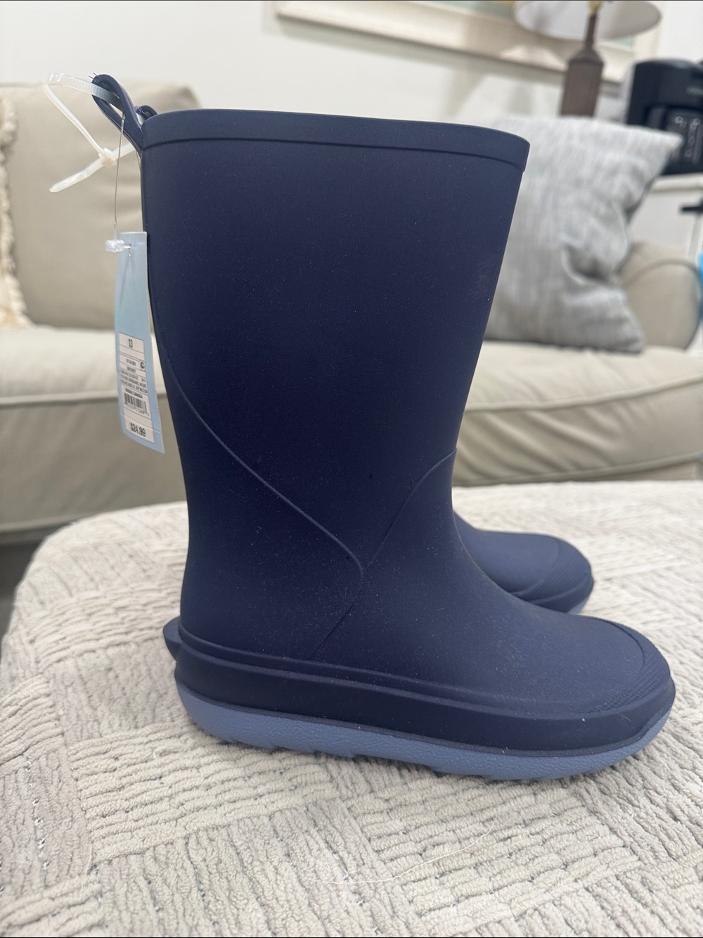 Cat & Jack Kids Navy Blue Rain Boots NWT Size 13
